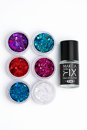 Kit Shine 6 Glitter + Cola Glitter Make A