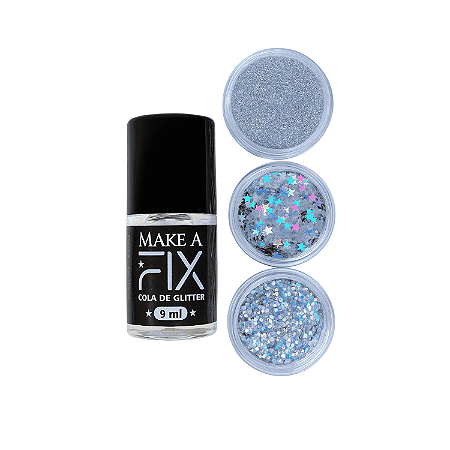 Kit Brilhante 3 Glitter + Cola Glitter Make A