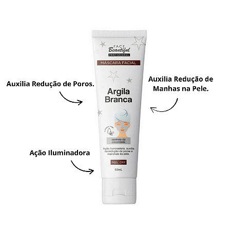 Máscara Facial Argila Branca Face Beautiful
