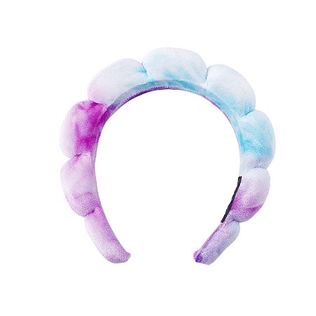 Tiara Nuvem Almofadada Skin Care Candy Degradê Lilas/Azul