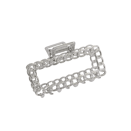 Presilha de Metal Prata Retangular