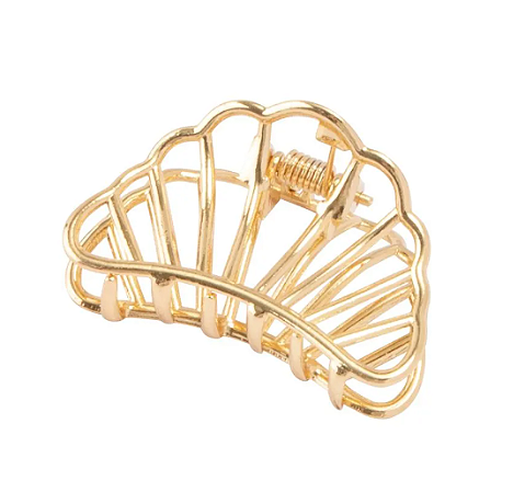 Presilha Piranha de Metal Dourada Coroa