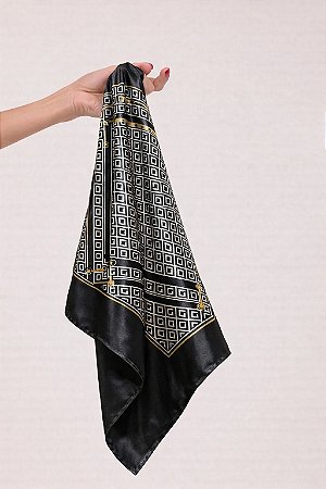 Lenço Feminino Estampado Premium Listras Pretas