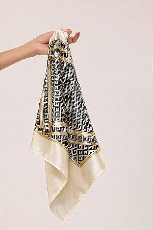 Lenço Feminino Estampado Premium Listras Brancas
