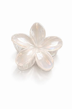 Presilha Piranha Holografica Flor G Branca
