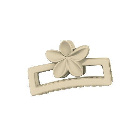 Presilha Piranha Retangular Flor Nude