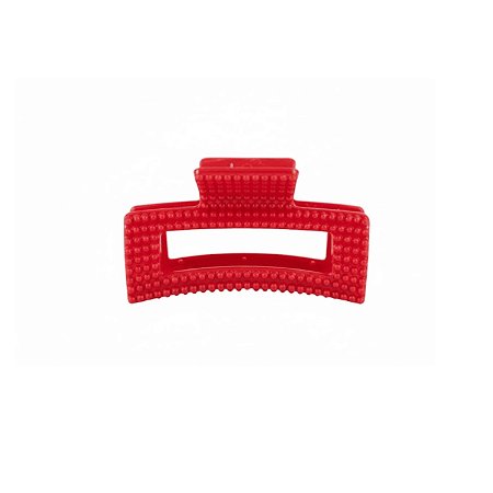 Presilha Piranha Plástico Quadrada Vermelho