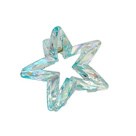 Presilha Piranha Estrela Holografica Azul