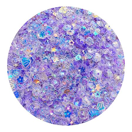 Glitter Lantejoula Fundo do Mar Lilás
