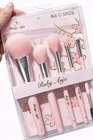 Kit Pinceis 5 Peças Ruby Anjo