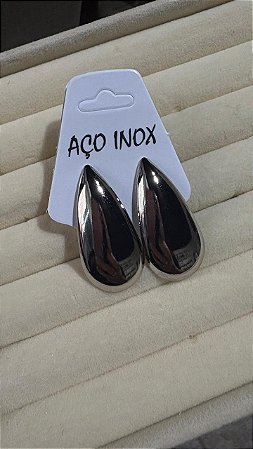 Brinco Feminino Gota Aço Inoxidável Prata Moderno e Elegante Acessório Feminino Joia