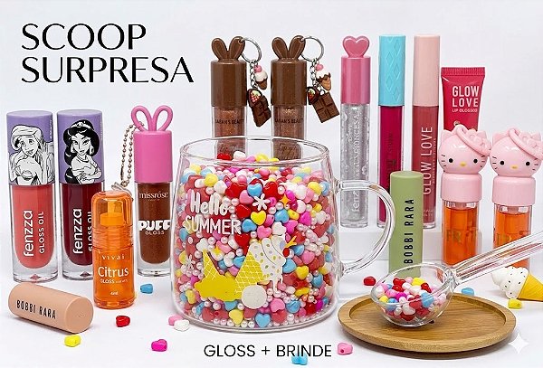 Scoop Gloss Surpresa Corações Premium + Brinde