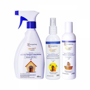 Kit Pet - 1 Adf Pet + 1 Shampoo Alerpet + 1 Fluído Hidratante e Preventivo Alerpet Alergoshop
