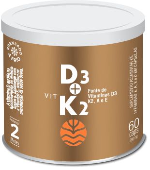 Vit D3 + K2 - 60 cápsulas de 390mg - Vital Âtman