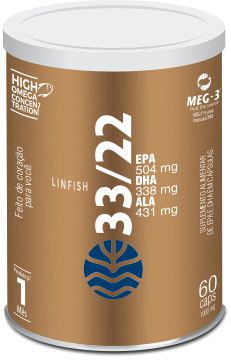 Kit 2 Lin Fish 33/22 Ômega3 Produto 100% Natural- 60 cápsulas- Vital Atman