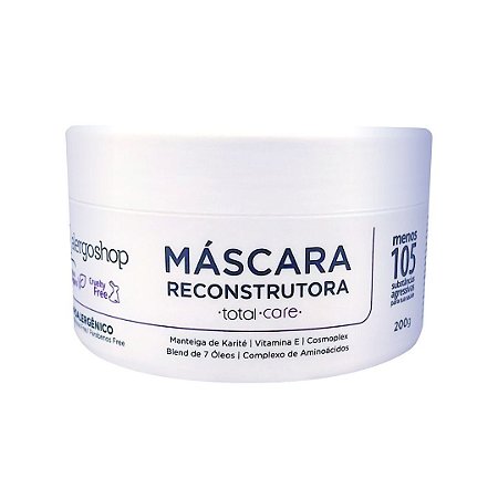 Máscara Capilar Reconstrutora Total Care - Alergoshop - 200gr