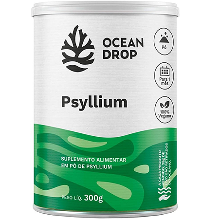 Psyllium em Pó 300g Suplemento Natural Ocean Drop