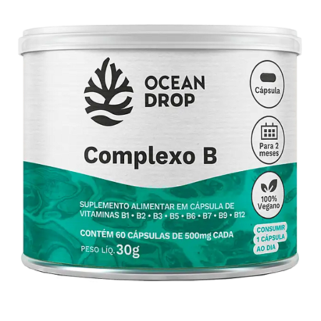 Complexo B Ocean Drop Vitaminas B1, B2, B3, B5, B6, B7, B9 e B12