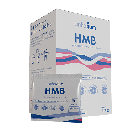 HMB Linhahum | Massa Muscular | 30 Sachês Limão