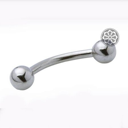 Piercing Curvado Microbell CZ, Aço 316L