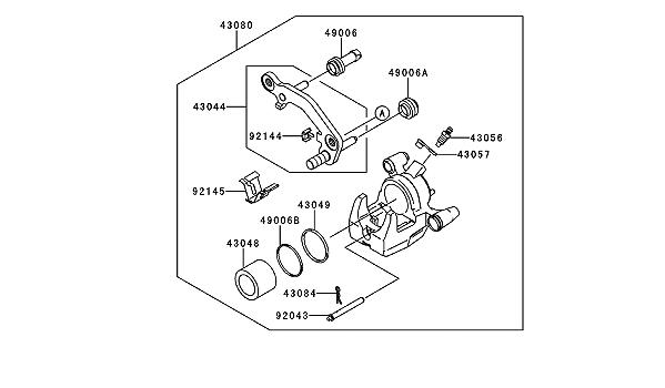 PINÇA TRASEIRA KAWASAKI Z1000 / 2010 A 2013 - 43080-0084-DJ