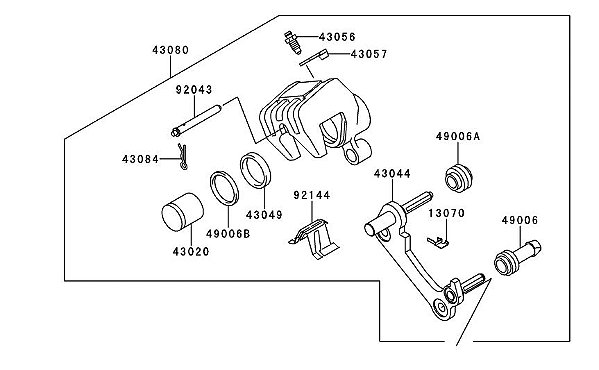 SUBCONJ CALIPER TRAS PRETO - 43080-0085-DJ
