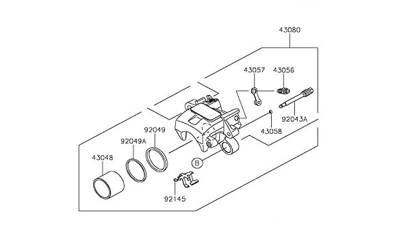 SUBCONJ CALIPER TRAS PRETO - 43080-0156-DJ