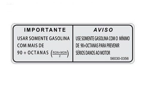 ETIQUETA INSTRUÇÕES GASOLINA - 56030-0356