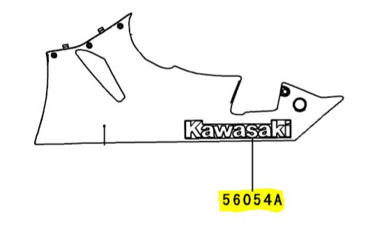 ADESIVO CARENAGEM LATER KAWASAKI INF - 56054-0551