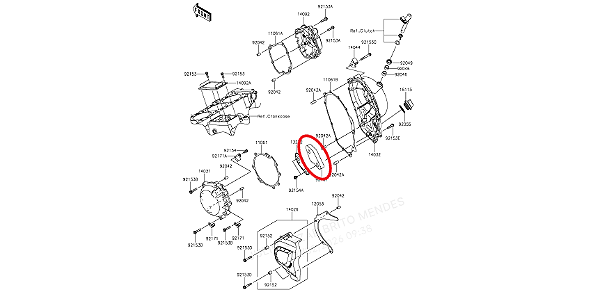 COXIM BORRACHA INTERNO TAMPA EMBREAGEM KAWASAKI ZX-10R - 92161-0873