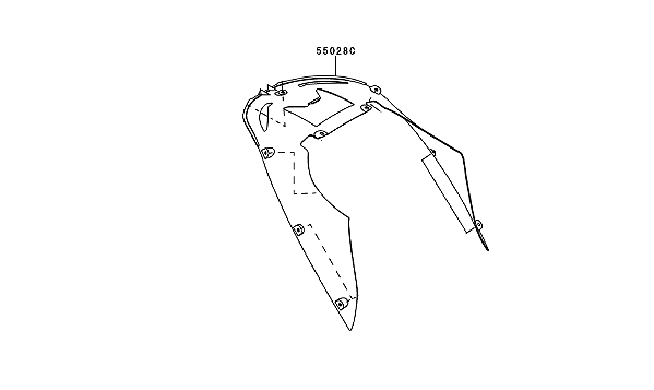 CARENAGEM ACABAMENTO FRONTAL INTERNO KAWASAKI NINJA ZX-10R / 2011 a 2015 - 55028-0335
