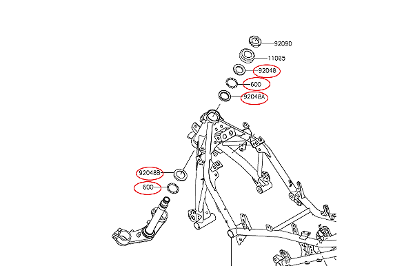 CAIXA DIREÇÃO KAWASAKI NINJA 300 / NINJA 400 / Z400 / NINJA 500 / Z500 / ELIMINATOR 500 / VERSYS 300