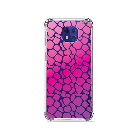 Capa (Transparente) para Moto G10 Play - Animal Print Pink