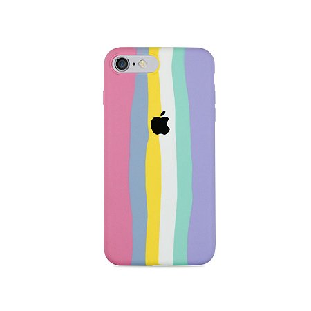Silicone para iPhone 7 - Listras Candy