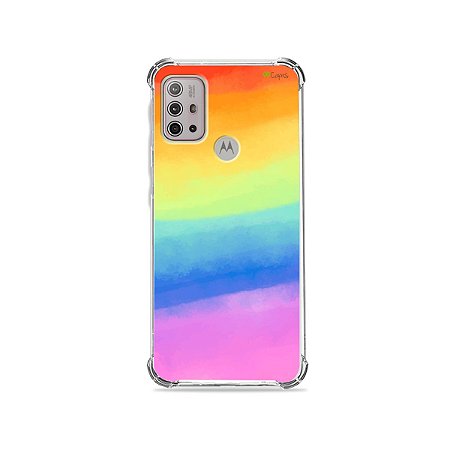 Capa (Transparente) para Moto G20 - Rainbow