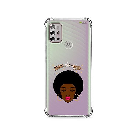 Capa (Transparente) para Moto G20 - Black Lives