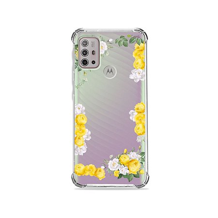 Capa (Transparente) para Moto G20 - Yellow Roses