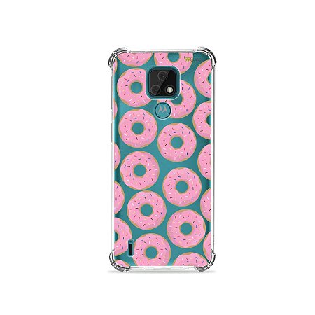 Capa (Transparente) para Moto E7 - Donuts