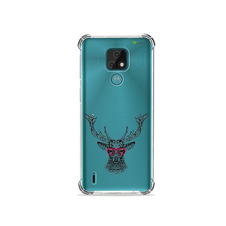 Capa (Transparente) para Moto E7 - Alce Hipster