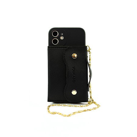 Case Pocket Preta (com alça) para iPhone 12 - 99Capas