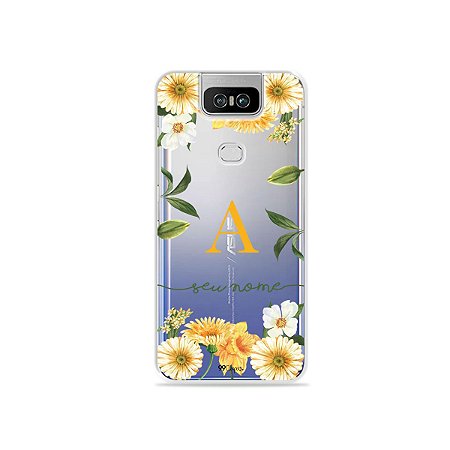 Capinha Margaridas com Inicial para Zenfone