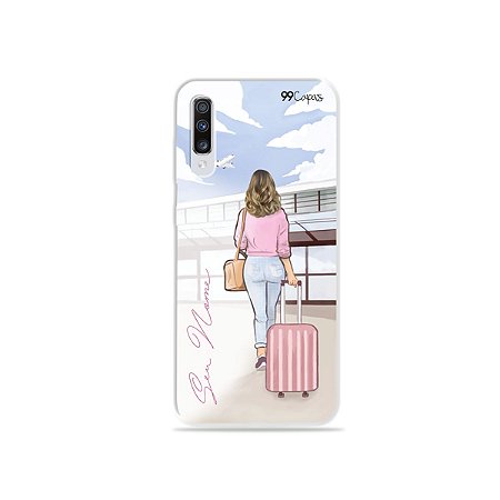 Capinha Girl Travel com nome para Galaxy Note - 99Capas