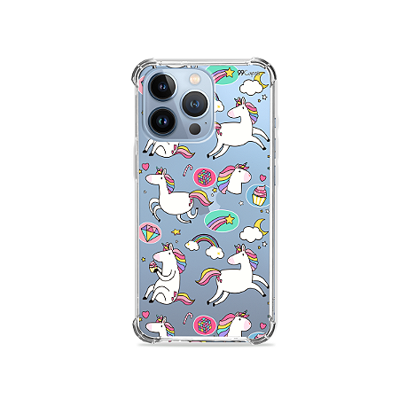 Capa para iPhone 13 Pro Max - Unicornios Felizes