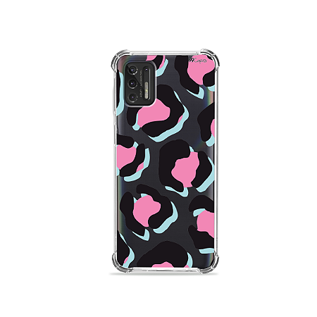 Capa para Moto G Stylus - Animal Print Black & Pink