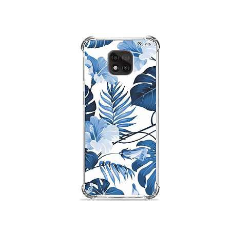 Capa para Moto G Power - Flowers in Blue