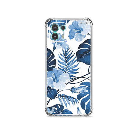 Capa para Moto Edge 20 Lite - Flowers in Blue