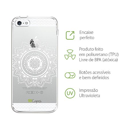 Capa para iPhone 5/5S/SE - Mandala Branca