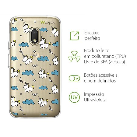 Capa Case Capinha para Moto G4 Play - Unicórnio - 99capas - Capinhas e  cases personalizadas para celular