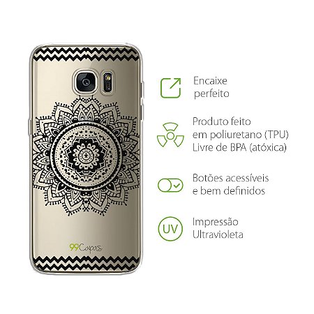 Capa para Galaxy S7 - Mandala Preta