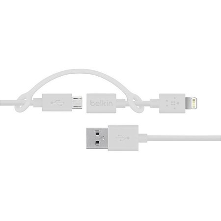 Cabo 2 em 1 - Micro USB X Lightning Branco - Belkin